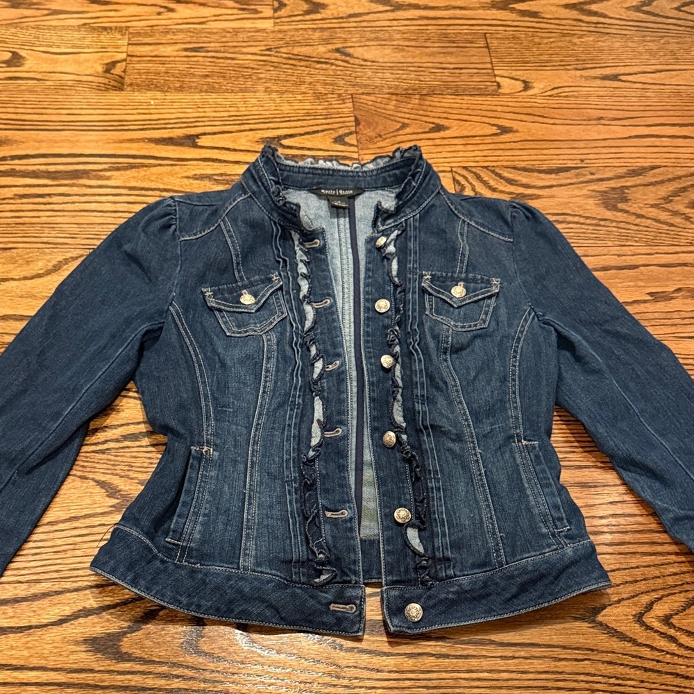 White House Black Market Dark Blue Jean Jacket